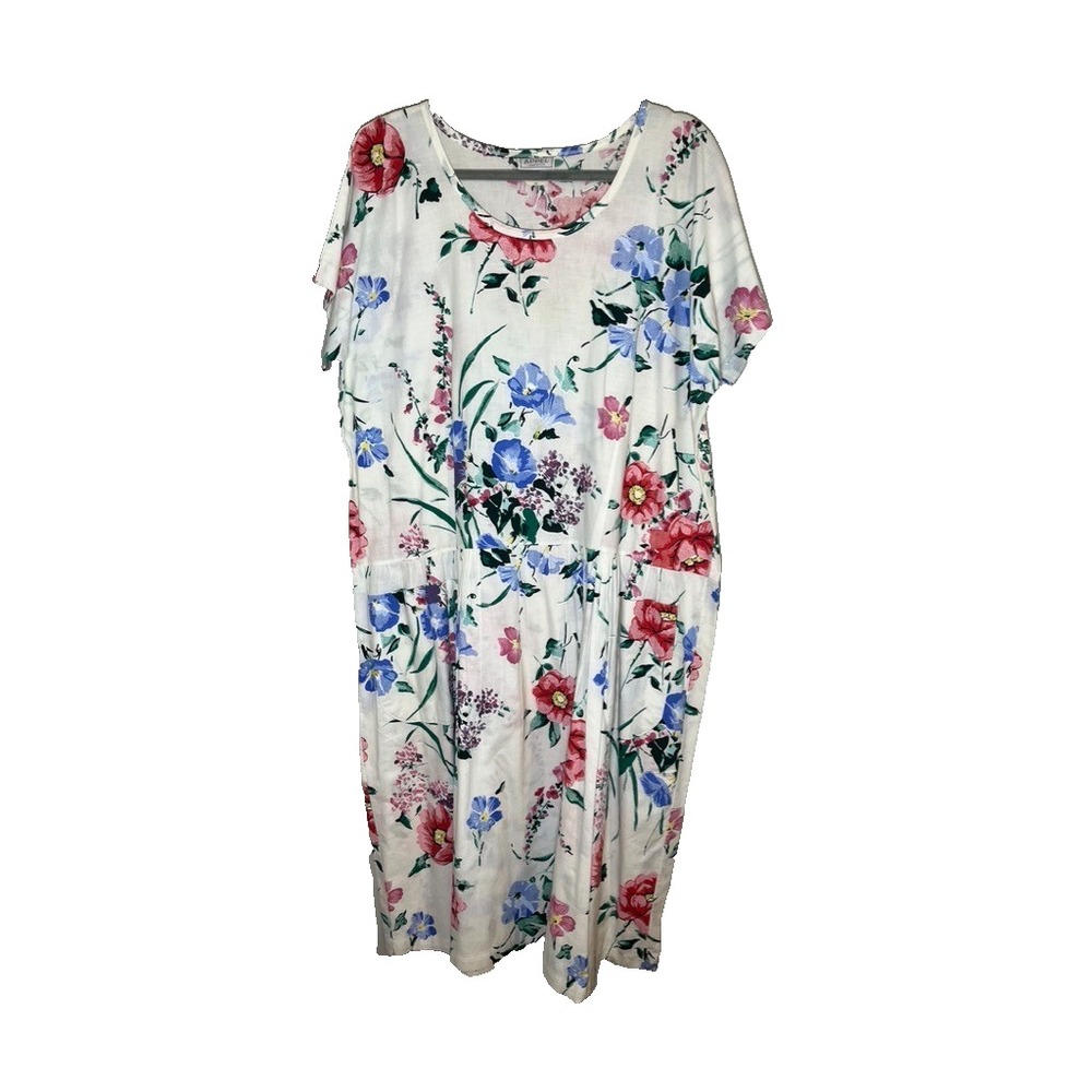 Vintage Floral Dress 2XL‎ Cottage Botanical Tropical Prairie Victorian Romantic